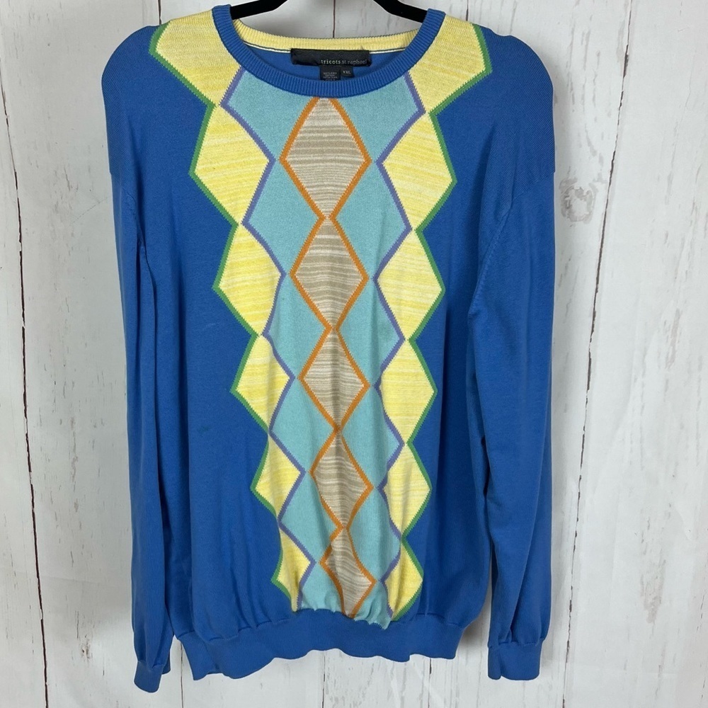 Colorful argyle golf sweater XXL Tricots St. Raphael